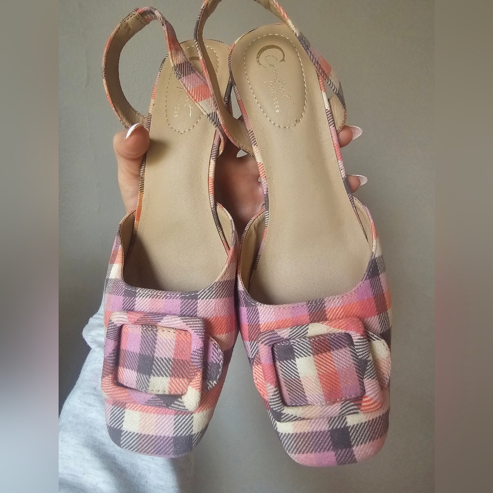 Plaid Slingback Heels From Cato